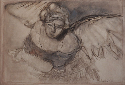 L'ange<p>116x81 - Huile sur toile(collection particulière) - 1987</p>