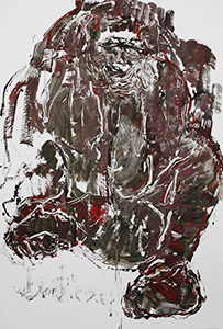 Huile sur papier, 110 × 75 cm, 2014