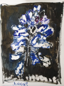 Hyacinthus - Huile sur papier, 80 × 60 cm, 2018