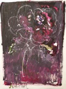 Anemone - Huile sur papier, 80 × 60 cm, 2018